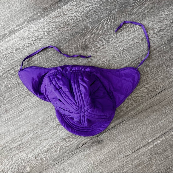 Vintage SKYR Performance Ski Hat Purple Pink Winter Nylon Baseball Puffy Cap - Picture 6 of 16